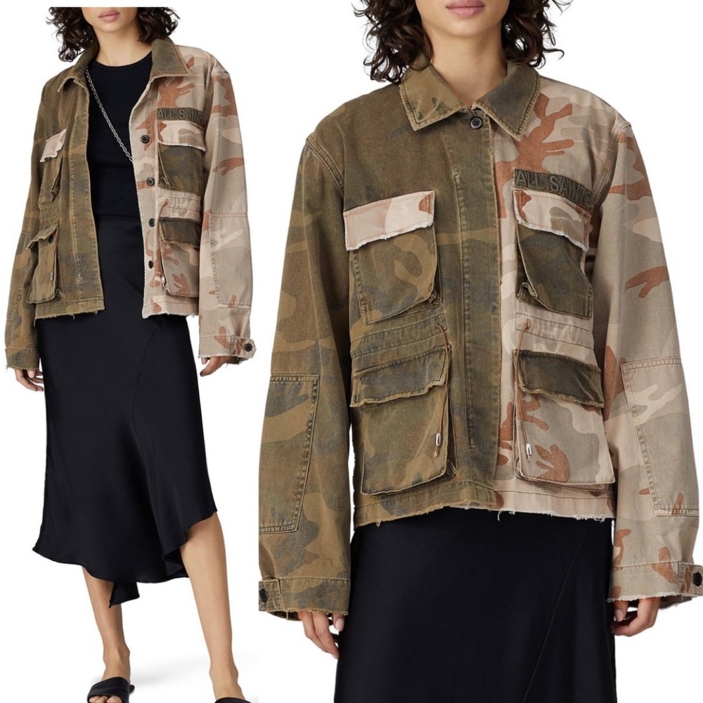 NEW all saints camo jacket